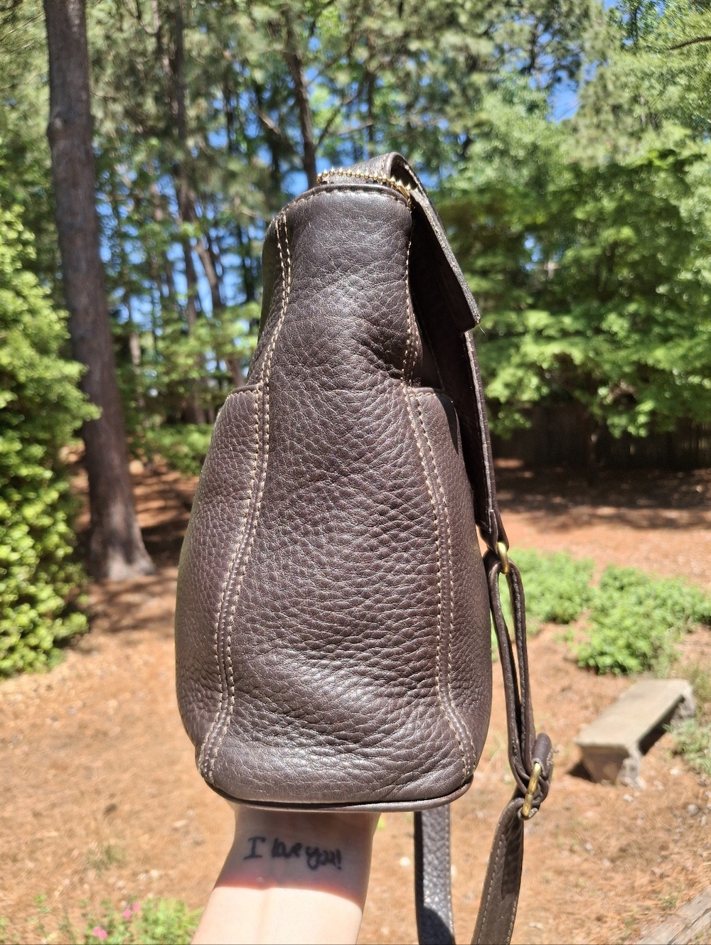 Vintage 1996 Coach Sonoma Brown Pebbled Leather Pocket Zip Crossbody #4924 - Picture 6 of 13